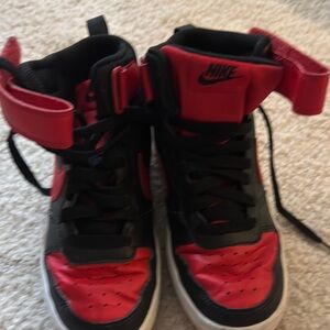 Nike Red and Black High-Top Sneakers
